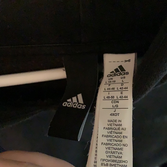 Oversized black stripped adidas hoodie - Picture 3 of 3